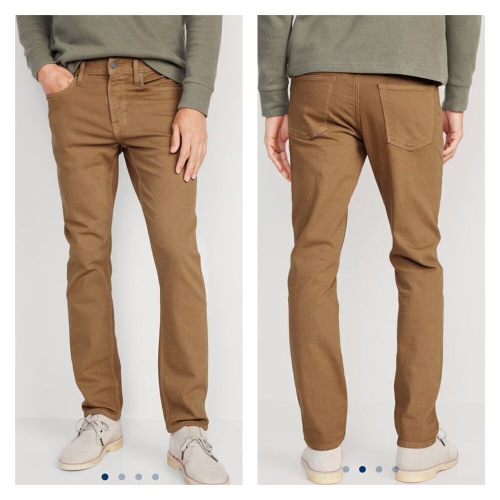 NWT Old Navy‎ Men's High-Rise Slim Built-In Flex Pants Dark Khaki Size 30 x 32